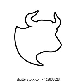 bull horn animal silhouette farm icon. Isolated and flat illustration. Vector graphic