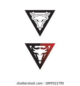 Bull horn and buffalo logo and mammals symbols template icons app
