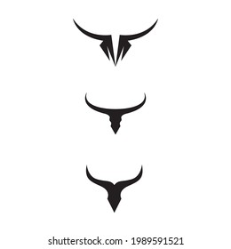 Bull horn and buffalo logo and mammals symbols template icons app