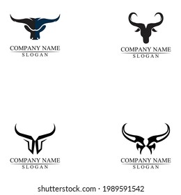 Bull horn and buffalo logo and mammals symbols template icons app