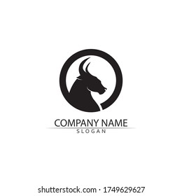 Bull horn and buffalo logo and symbols template icons app