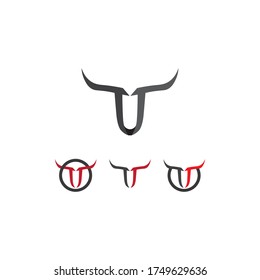 Bull horn and buffalo logo and symbols template icons app