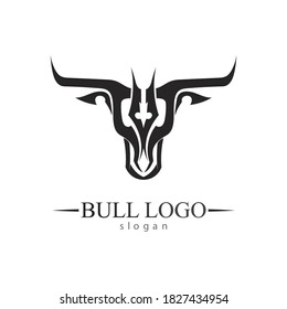 Bull horn and buffalo logo and symbols template icons app