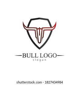 Bull horn and buffalo logo and symbols template icons app
