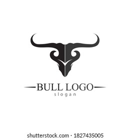 Bull horn and buffalo logo and symbols template icons app