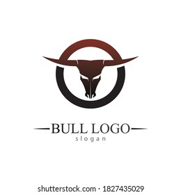 Bull horn and buffalo logo and symbols template icons app