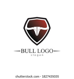 Bull horn and buffalo logo and symbols template icons app