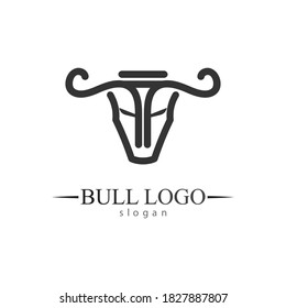 Bull horn and buffalo logo and symbols template icons app