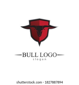 Bull horn and buffalo logo and symbols template icons app