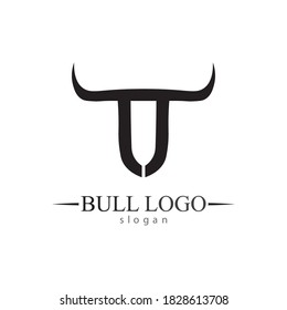 Bull horn and buffalo logo and symbols template icons app
