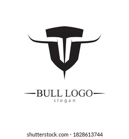 Bull horn and buffalo logo and symbols template icons app