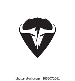 Bull horn and buffalo logo and symbols template icons app