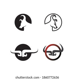 Bull horn and buffalo logo and symbols template icons app