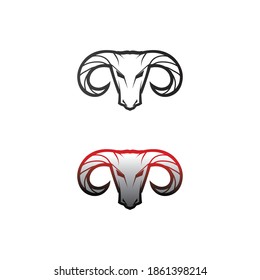 Bull horn and buffalo logo and symbols template icons app