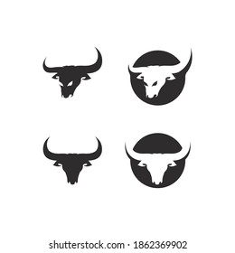 Bull horn and buffalo logo and symbols template icons app