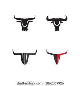 Bull horn and buffalo logo and symbols template icons app