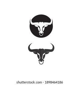 Bull horn and buffalo logo and symbols template icons app