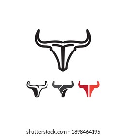 Bull horn and buffalo logo and symbols template icons app