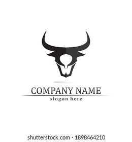 Bull horn and buffalo logo and symbols template icons app