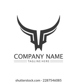 Bull horn cow and buffalo logo and symbol template icons app