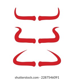 Bull horn cow and buffalo logo and symbol template icons app