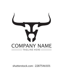 Bull horn cow and buffalo logo and symbol template icons app