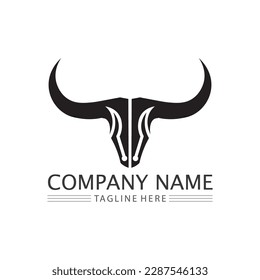 Bull horn cow and buffalo logo and symbol template icons app