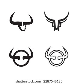 Bull horn cow and buffalo logo and symbol template icons app