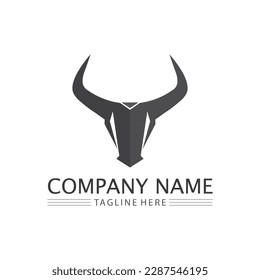 Bull horn cow and buffalo logo and symbol template icons app