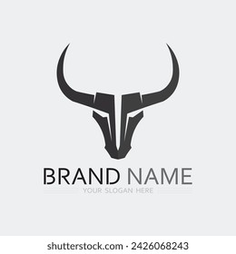 Bull horn cow and buffalo logo and symbol template icons app