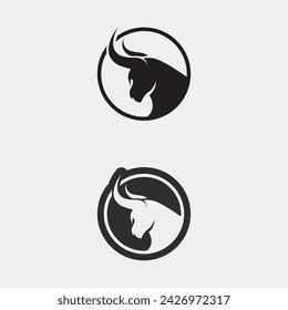 Bull horn cow and buffalo logo and symbol template icons app