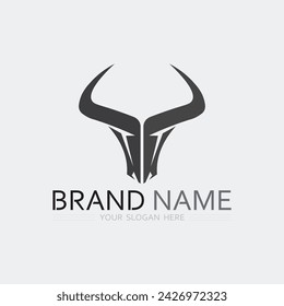 Bull horn cow and buffalo logo and symbol template icons app