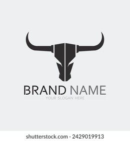 Bull horn cow and buffalo logo and symbol template icons app