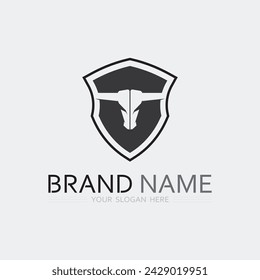 Bull horn cow and buffalo logo and symbol template icons app