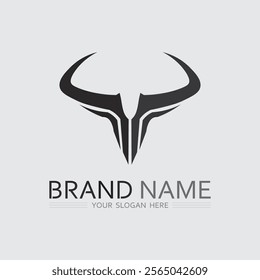 Bull horn cow and buffalo logo and symbol template icons app