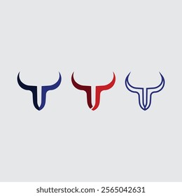 Bull horn cow and buffalo logo and symbol template icons app