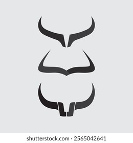 Bull horn cow and buffalo logo and symbol template icons app