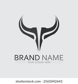 Bull horn cow and buffalo logo and symbol template icons app