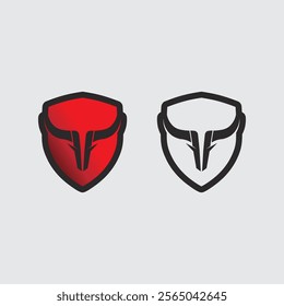 Bull horn cow and buffalo logo and symbol template icons app