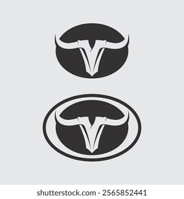 Bull horn cow and buffalo logo and symbol template icons app