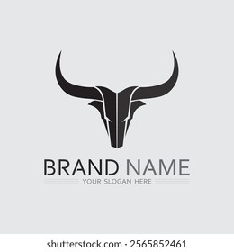 Bull horn cow and buffalo logo and symbol template icons app