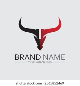 Bull horn cow and buffalo logo and symbol template icons app