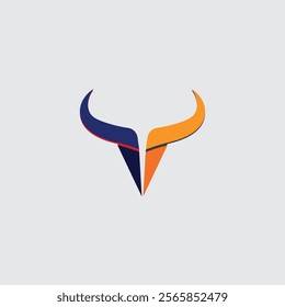 Bull horn cow and buffalo logo and symbol template icons app