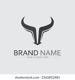 Bull horn cow and buffalo logo and symbol template icons app