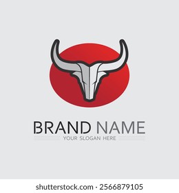 Bull horn cow and buffalo logo and symbol template icons app