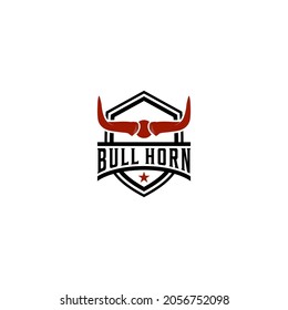 bull horn illustration logo on white background