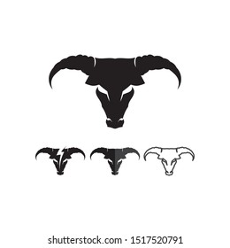 Bull horn logo black animal and symbols template icons app
