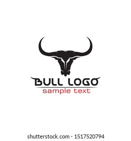 Bull horn logo black animal and symbols template icons app
