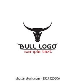 Bull horn logo black animal and symbols template icons app
