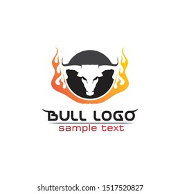 Bull horn logo black animal and symbols template icons app
